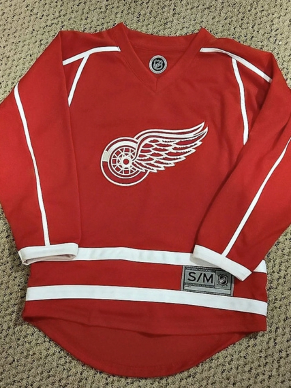 NHL Detroit Red Wings Hockey Jersey Size S/M Child, Like New